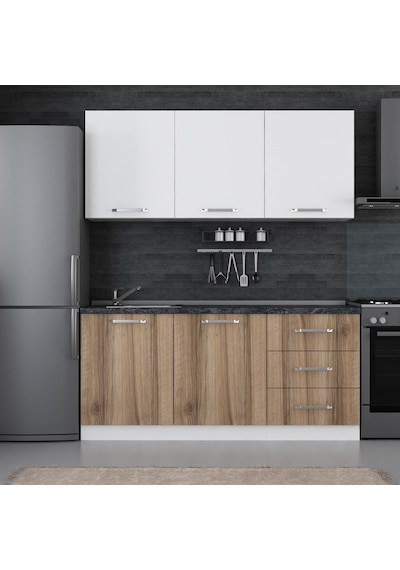 Minar 180 Cm Mutfak Dolabı Beyaz Dore 180-d1