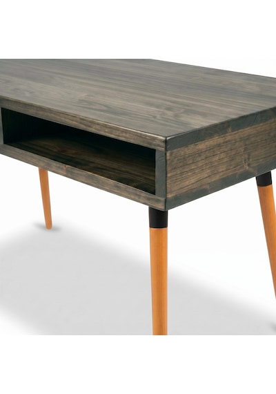 Mobenta Slot Desk: Masif Çalışma & Laptop Masası 2 Gözlü Depolama - 120x60 Cv Ceviz