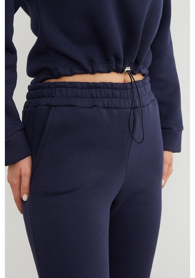 Fullamoda 3 İplik Basic Beli Stoperli Jogger Eşofman Takımı Lacivert