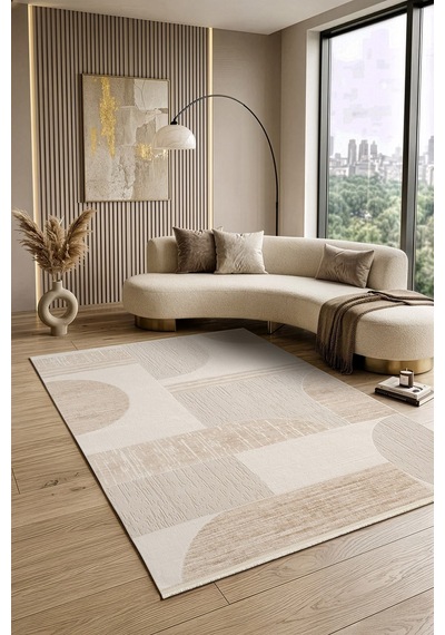 Luxia Lu002b Bej Krem Akrilik Modern Salon Koridor Yatak Ve Oturma Odası Halısı-1773 Bej-krem