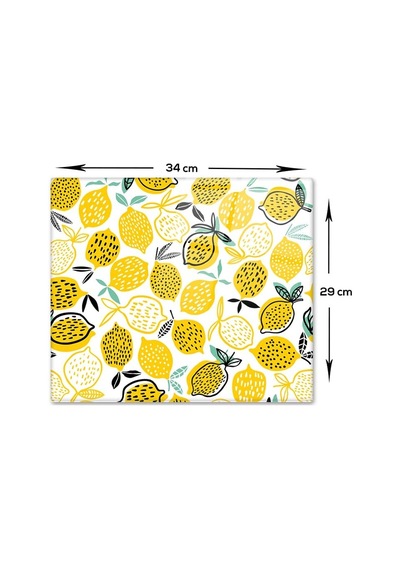 Decorita 10011502223 Sarı Limonlar Cam Kesme Tahtası, 29cm X 34cm Diğer
