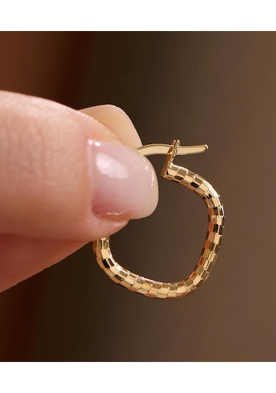 Bayar Gold 14 Ayar Altın İtalyan Parıltı Kare Tekli Küpe