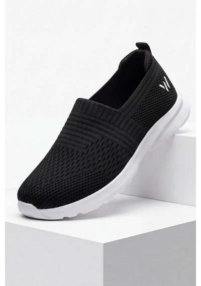 Cloudwalk Comfort Siyah Beyaz Rahat Günlük Yumuşak Tabanlı 4 Mevsim Trend Kadın Slip-on Sneaker ... Siyah - Beyaz