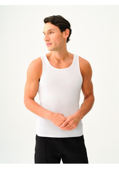 Slim Fit Erkek Atlet Beyaz