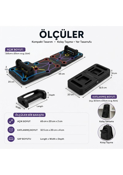 Şınav Tahtası Push Up Board Katlanabilir Ev Tipi Fitness Ekipmanı