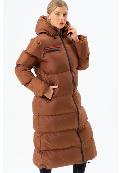 Z6756 Dewberry Bayan Şişme Kaban-camel-camel Camel