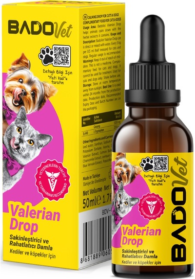 Bado Valerian Drop Kedi Ve Köpekler İçin Sakinleştirici Damla 50 Ml
