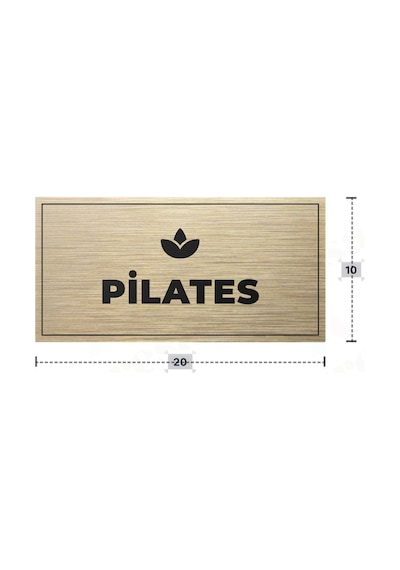 Pılates Yazılı - Metal - Gold Renk - Kapı İsimliği - 20x10 Cm