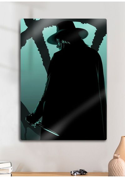 V For Vendetta - Metal Baskı Dekoratif Tablo