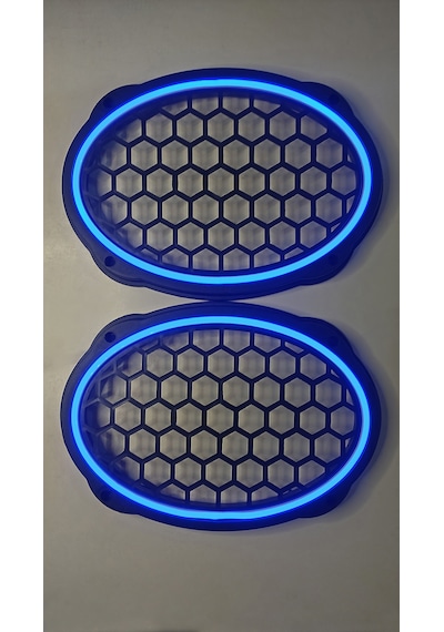 Hoparlör Kapağı Oval 20 Cm Ledli 2'li Takım - Mavi