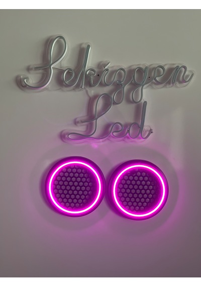 Sekizgen Led 16'lık Midrange Kapağı Piksel Neon Ledli 358 Animasyonlu 1 Takım 2 Kapak Kumandalı