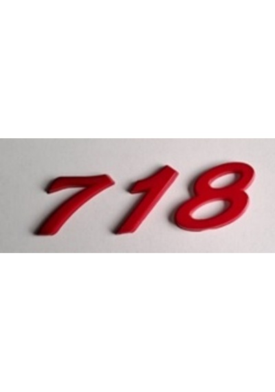 Porsche Uyumlu Yazı 718 Kırmızı