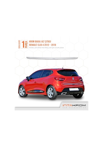 intakrom Renault Clio 4 Krom Bagaj Alt Çıtası 2012 ve Üzeri - Hb