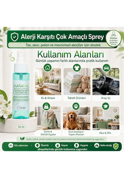 Bubble Up Probiyotik Destekli Cilt Hassasiyeti Karşıtı Araç İçi Sprey 50 Ml 1