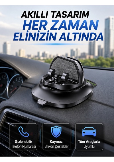 Araç Torpidosu İçin Telefon Tutucu Gizlenebilir Park Telefon Numaralı Stand - Lisinya St