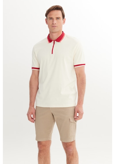 Ac&Co / Altınyıldız Classics Erkek Ekru Bordo Regular Fit Geniş Kesim Polo Yaka Tişört Ekru - Bordo Ac&Co / Altınyıldız Classics Erkek Ekru Bordo Regular Fit Geniş Kesim Polo Yaka Tişört Ekru - Bordo