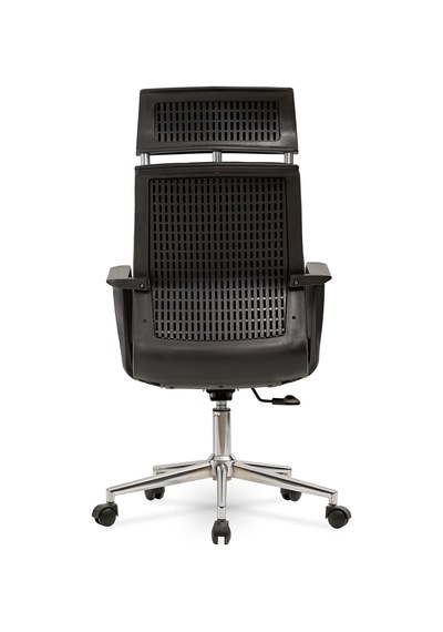 Sepya Yönetici Makam - Ofis Müdür - Büro - Çalışma Koltuğu Renk Krom Ayaklı Siyah