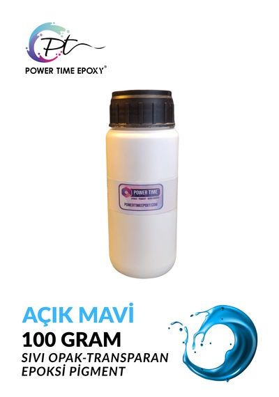 Opak & Transparan Sıvı Pigment Boya 100 Gram / Açık Mavi / Epoksi Için