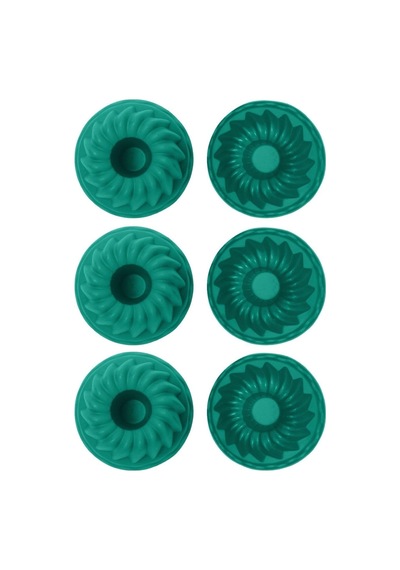 Yeşil, Silikon Mini Kek Ve Muffin Kalıbı, 7x3 Cm, Bpa İçermez, Fırında Kullanılır, Makinede Yıkanabilir, 6 Ade Diğer