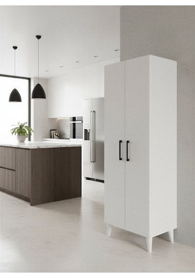 Aruat 6 Raf'lı Mutfak & Banyo Çok Amaçlı Kulanılabilen Kapaklı Dolap Beyaz