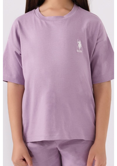 U.S. Polo Assn. U.s. Polo Assn Kız Çocuk Mor Bermuda Takım Mor