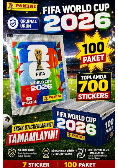Fıfa World Cup 2026 Resmi Sticker Paketi 100 Paket