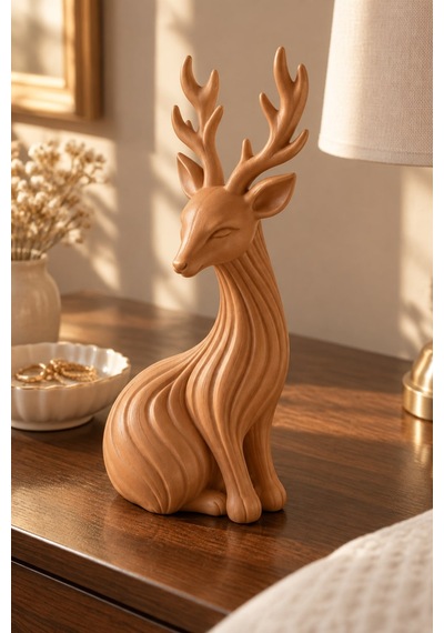 Japon Tarzı Noel Geyik Figürlü Dekoratif Biblo 00113697