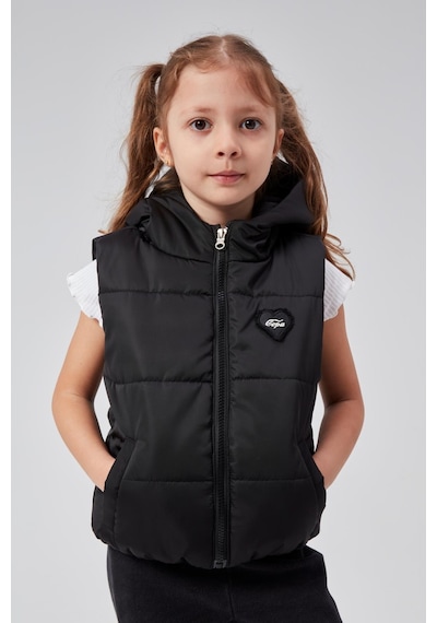 Benitto Kids Kapüşonlu Kız Çocuk Şişme Yelek 51307 Siyah