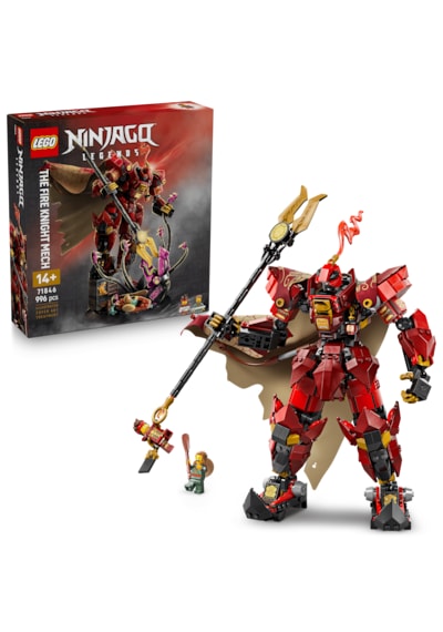 LEGO® NINJAGO® Ateş Şövalyesi Robotu 71846 - 14 Yaş ve Üzeri Çocuklar için Kai ve Balıkçı Minifigürleri İçeren Oyuncak Yapım Seti (996P)