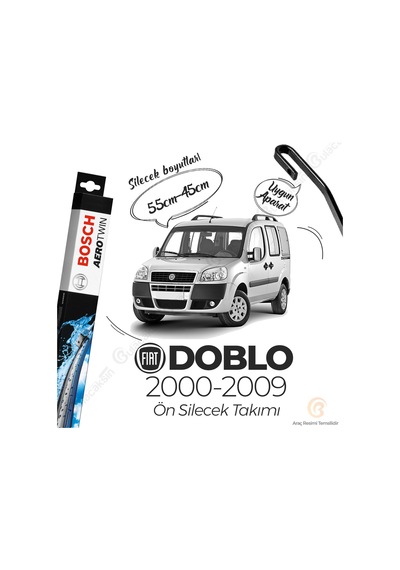 Fiat Doblo Muz Silecek Takımı 2000-2009 Bosch Aerotwin