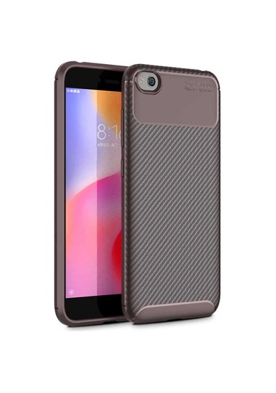 Xiaomi Redmi Go Kılıf Zore Negro Silikon Kapak Kahverengi