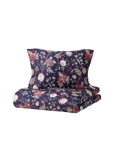 Ikea Nasselklocka Çift Kişilik Nevresim Takımı 220 X 240 Cm Kırmızı - Gri - Lacivert Çok Renkli