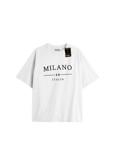 Flood Of Style Beyaz Oversize T-shirt Milono Özel Tasarım