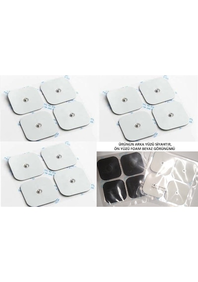 Çıtçıtlı Elektrot Pedi 5 x 5 Cm 3 Pakette 12 Adet