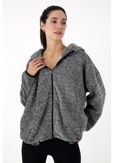 Scorp Voyage Kadın Peluş Kapüşonlu Sweatshirt Gri Standart Çok Renkli