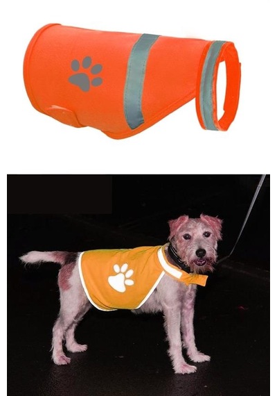 Gece Görüşlü Reflektör Kumaşlı Cırt Cırtlı Köpek Yeleği Medium