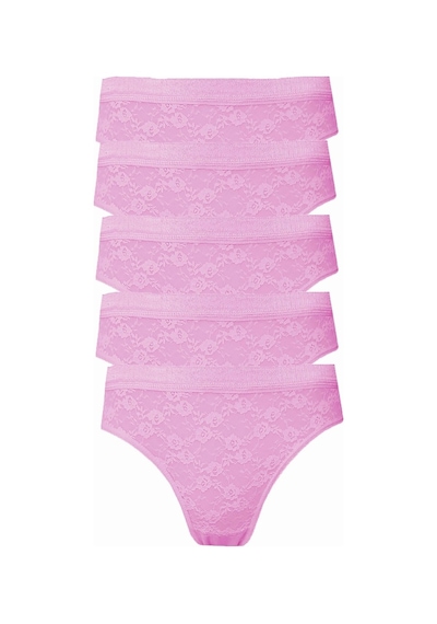 5Li Kadın Dantelli Bikini Külot Pamuklu Arkası Düz