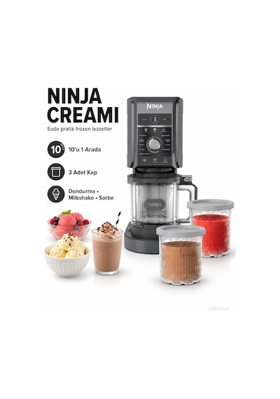Creami Deluxe 10-in-1 Dondurma Ve Frozen Makinesi Siyah Çok Amaçlı Kullanım İçin Ergonomik Tasarım
