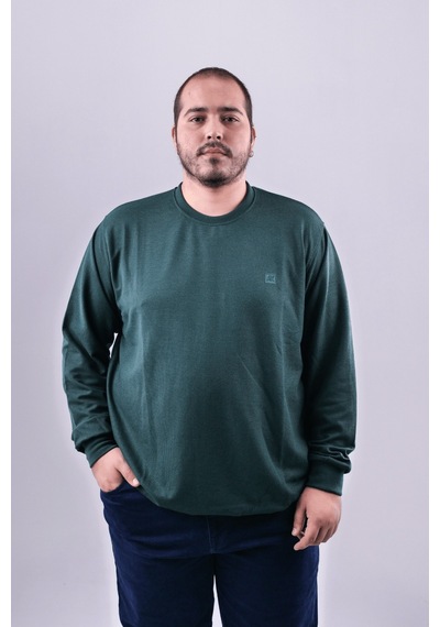 Annex Büyük Beden Basic Waffle Kumaş Erkek Sweatshirt Kahverengi