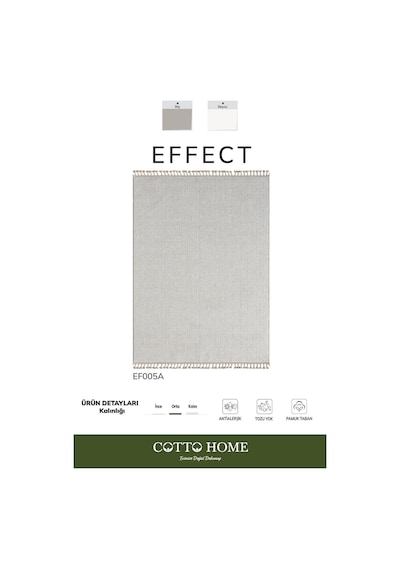 Effect Ef005a Bej Halı Modern Desenli Antialerjik Jüt Taban Salon Halısı Yatak Odası Mutfak Koridor