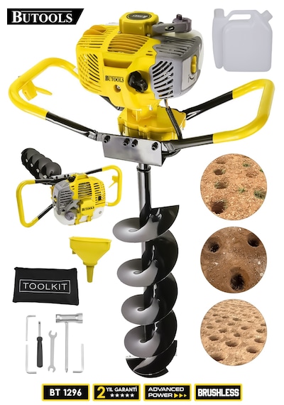Butools ST-31 14000RPM Benzinli Motorlu Toprak Burgu Makinesi Sarı