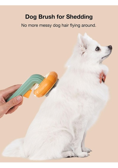 Kedi Fırçası Köpek Bursh Yayın Düğmesi İle Dökülme İçin, Evde Uzun Saçlı Kedi Ve Köpekler İçin Tek Tıkla