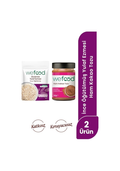 Wefood Ham Kakao Tozu 140 Gr+ Wefood Glutensiz İnce Öğütülmüş Yulaf Ezmesi 300 Gr 8683347038084