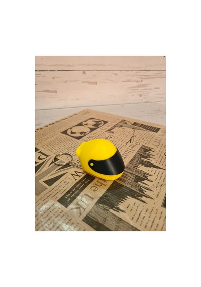 Kask Vizörlü Anahtarlık Sarı