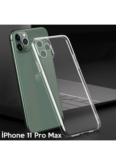 Ally Apple iPhone Uyumlu - 11 Pro Max 6.5 İnch Kamera Korumalı Silikon Kılıf- 5775 Şeffaf