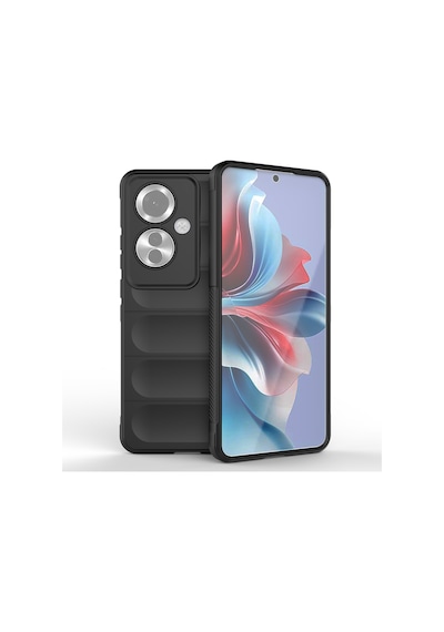 Oppo Reno 11f 5g Kılıf Esnek Tpu Oyuklu Arka Yüzey Tasarımlı Zore Etnik Silikon Kapak Siyah