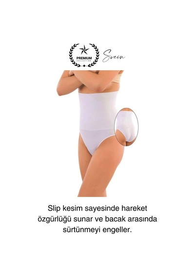 Svein Premium Toparlayıcı Sıkılaştırıcı Kadın Slip Korse Rahat Dikişsiz Saran Günlük İç Çamaşır Beyaz