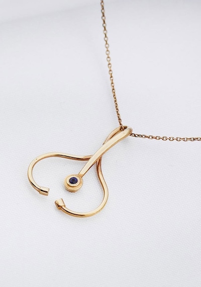 Steteskop Safir Kolye Rose Gold 63691352