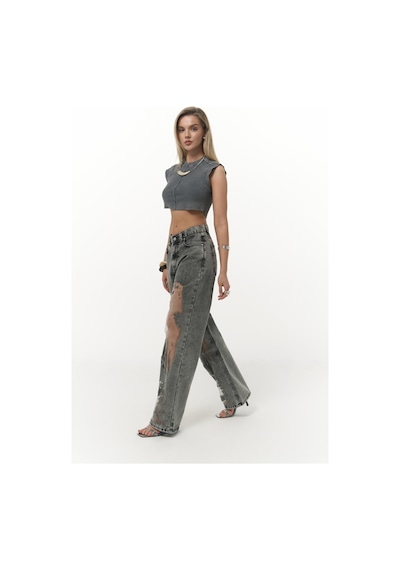 Mai Collection Mai Studios Co. Trixie Füme Transparan Jean Pantolon Füme