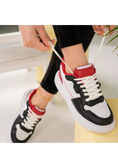 Tarzbu Kadın Siyah Kırmızı Beyaz Günlük Spor Ayakkabı Sneaker 00022 Beyaz - Kırmızı - Siyah Tarzbu Kadın Siyah Kırmızı Beyaz Günlük Spor Ayakkabı Sneaker 00022 Beyaz - Kırmızı - Siyah
